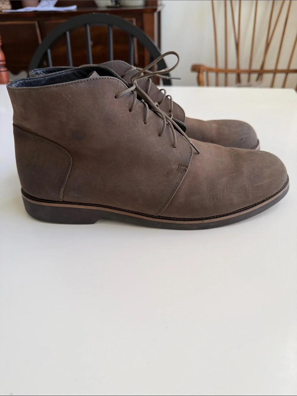 Nisolo Men's Brown Leather Lace-Up Chukka Boots - 10